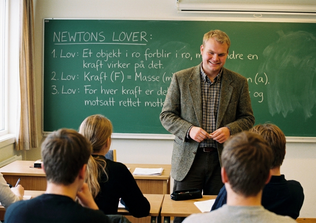 Martin underviser fysikk